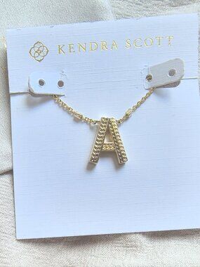 New Kendra Scott Letter A Pendant Necklace Gold